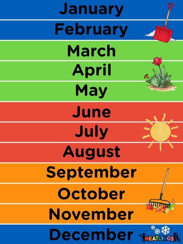 Free Printable Months of the Year Calendar - NEATLINGS